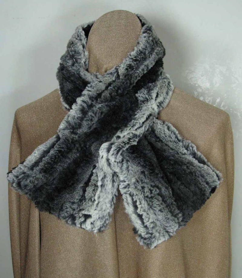 Pull Through Scarf in Smouldering Sequoia Faux Fur